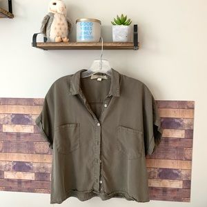 Thread & Supply Button Up Cropped Shirt